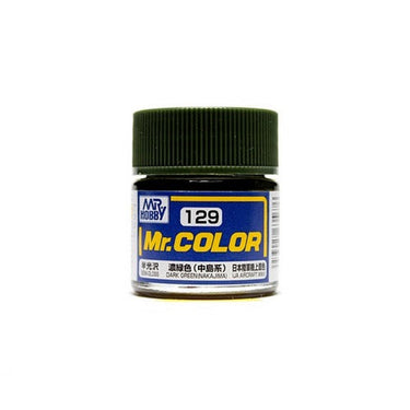 Mr Hobby (Gunze) C129 Mr Color Semi Gloss Dark Green Nakajima Lacquer Paint 10ml